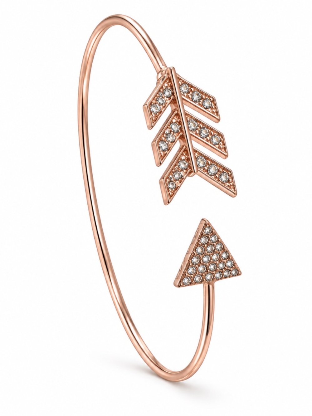 Rose-Gold-Tone Crystal Arrow Cuff Bracelet